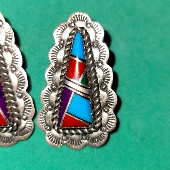 COPY - 925 Sterling Silver Native American Handmade Earrings - Picture 3 of 5